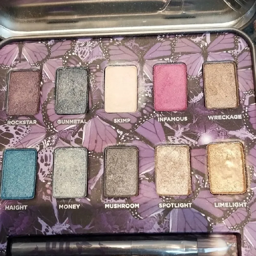 Urban Decay Butterfly Embossed Silver Eye Shadow Box...NEW